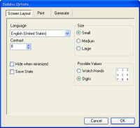 Main Options for the Sudoku Application